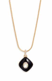 Nordstrom Domed Resin & Crystal Pendant Necklace