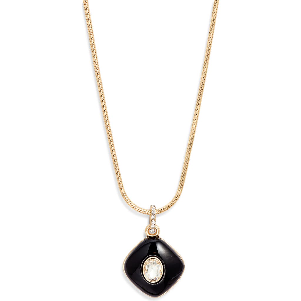 Nordstrom Domed Resin & Crystal Pendant Necklace