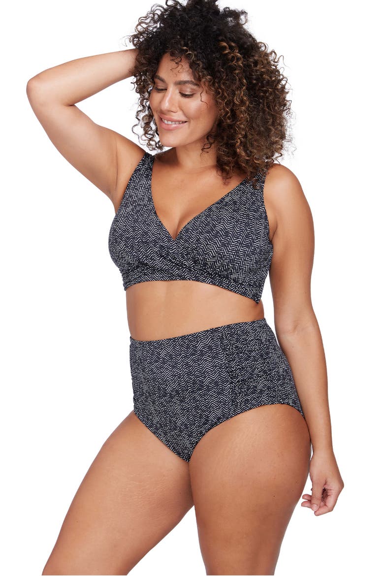 Zigzag Delacroix D-Cup & Up Bikini Top, Alternate, color, BLACK