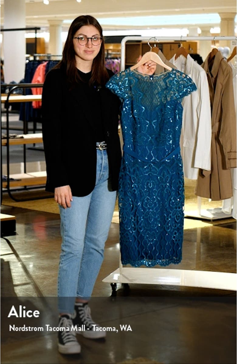 Sequin Lace Body-Con Cocktail Dress, sales video thumbnail