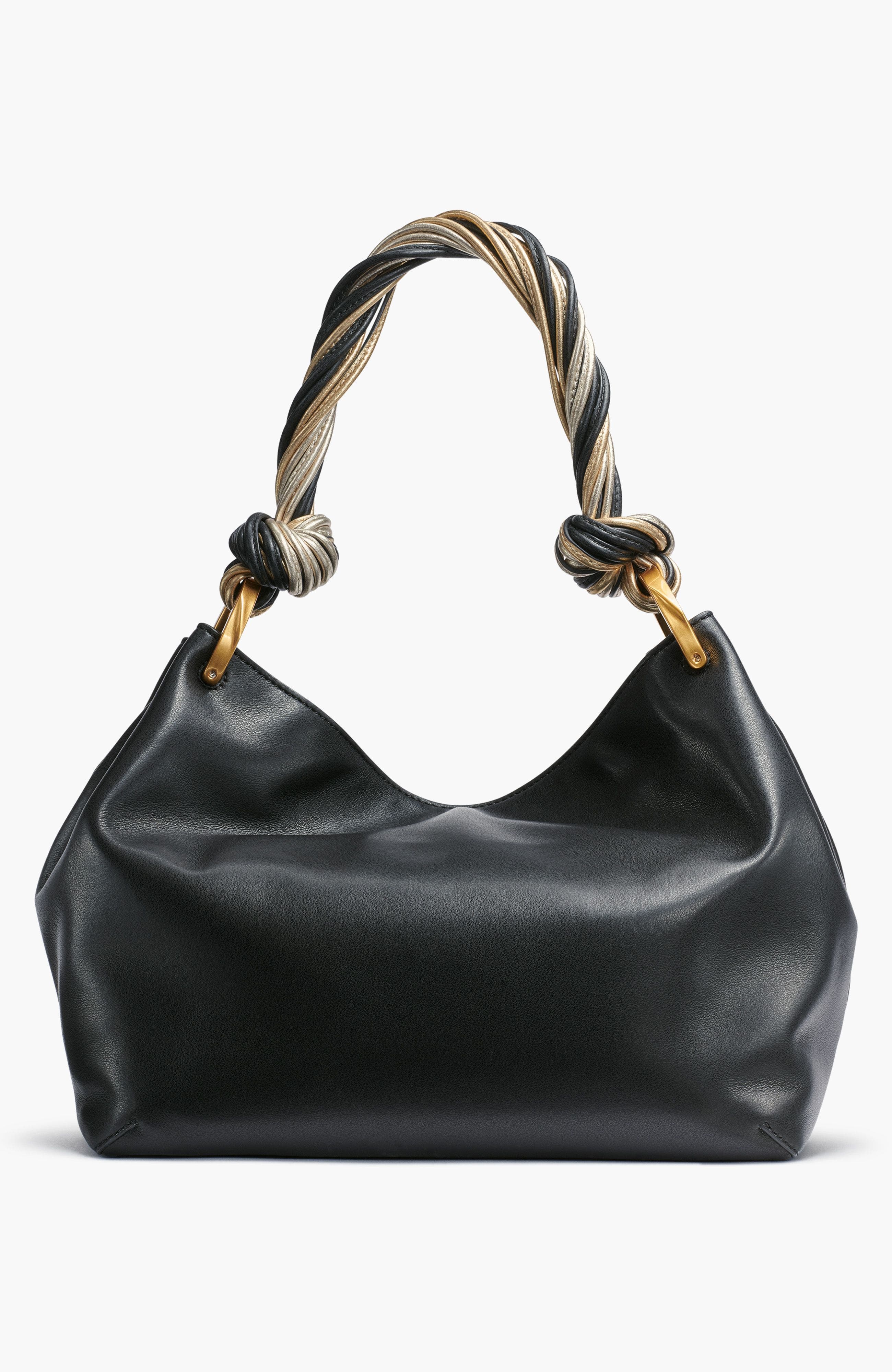 Donna Karan New York Glenwood Small Shoulder, Alternate, color, Black/Gold