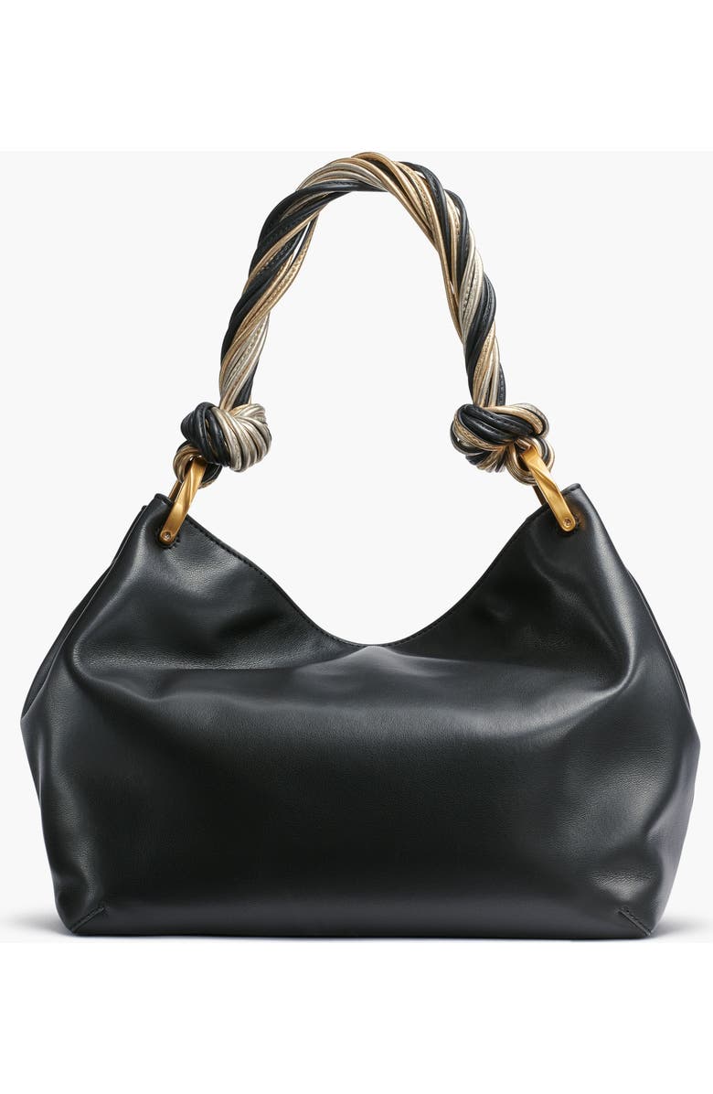 Donna Karan New York Glenwood Small Shoulder, Alternate, color, Black/Gold