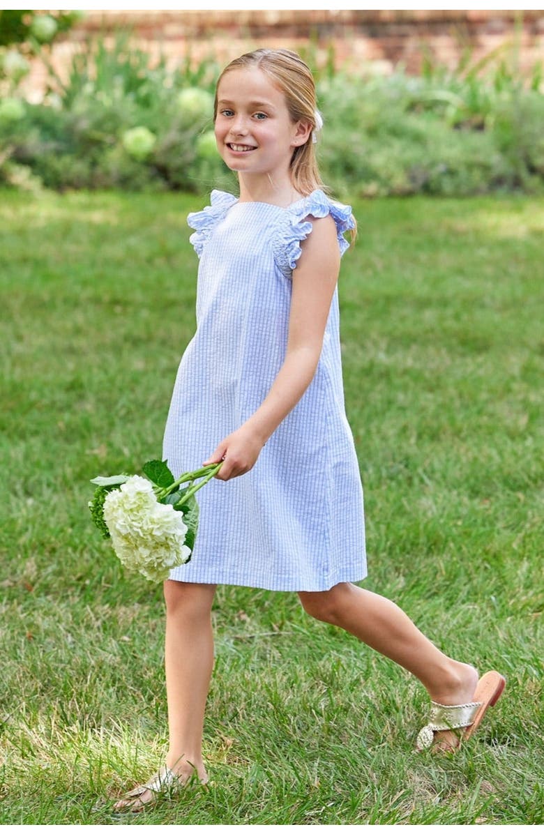 Little English Kids' Kari T-Shirt Dress, Alternate, color, Seaside Seersucker