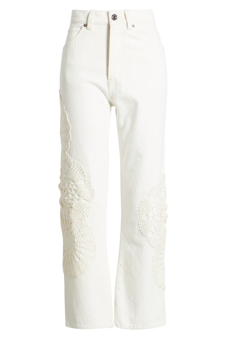 The Vertical Crochet High Waist Crop Relaxed Straight Leg Jeans, Alternate, color, AU NATURAL CLEAN