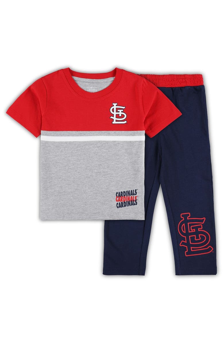 Outerstuff Toddler Red/Navy St. Louis Cardinals Batters Box T-Shirt & Pants Set, Main, color, 
