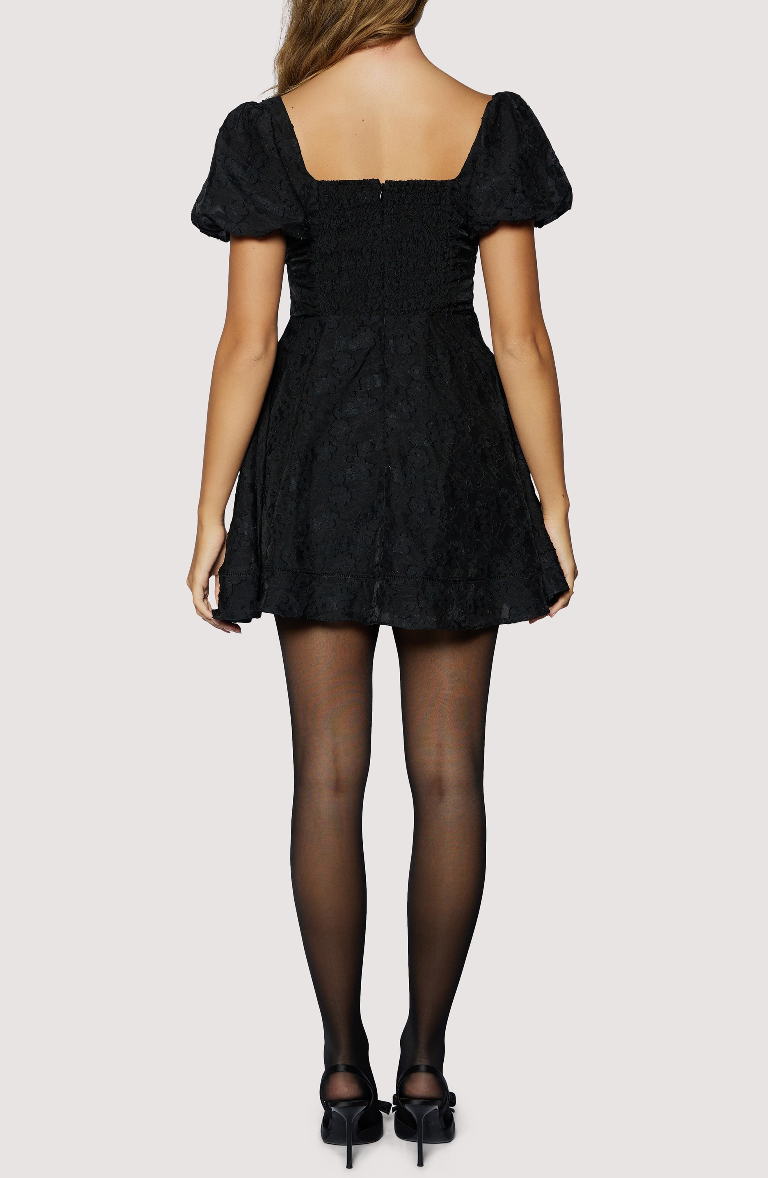 Petal Veil Jacquard Minidress - image 2