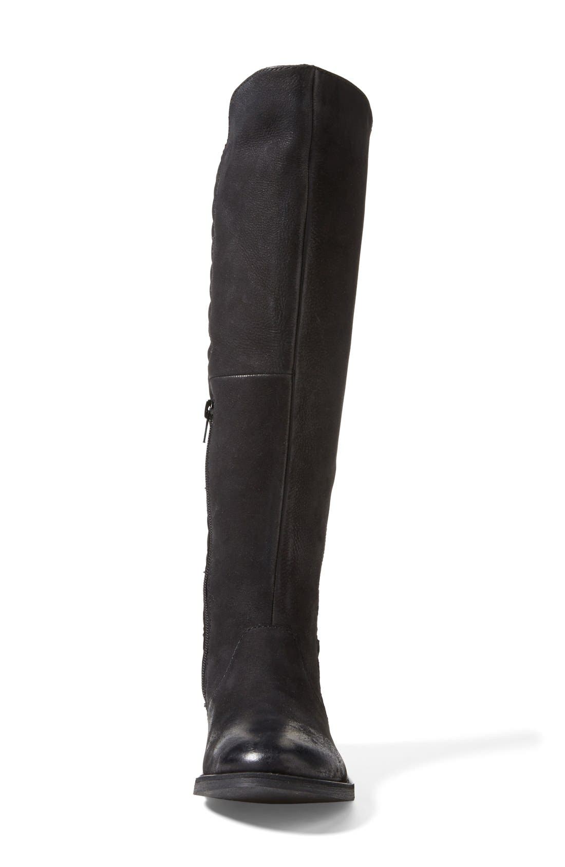 'Northsde' Quilt Back Knee High Boot, Alternate, color, BLACK LEATHER