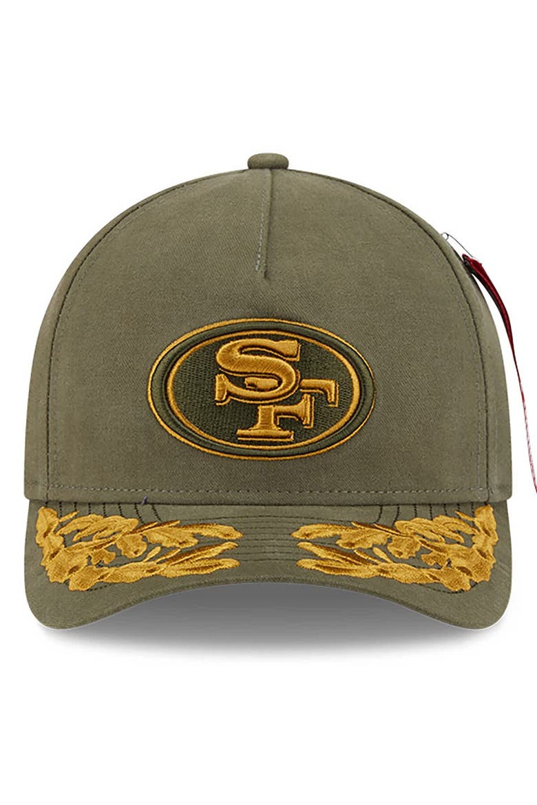 Men's New Era x Alpha Industries  Olive San Francisco 49ers A-Frame 9FORTY Adjustable Hat, Alternate, color, Olive