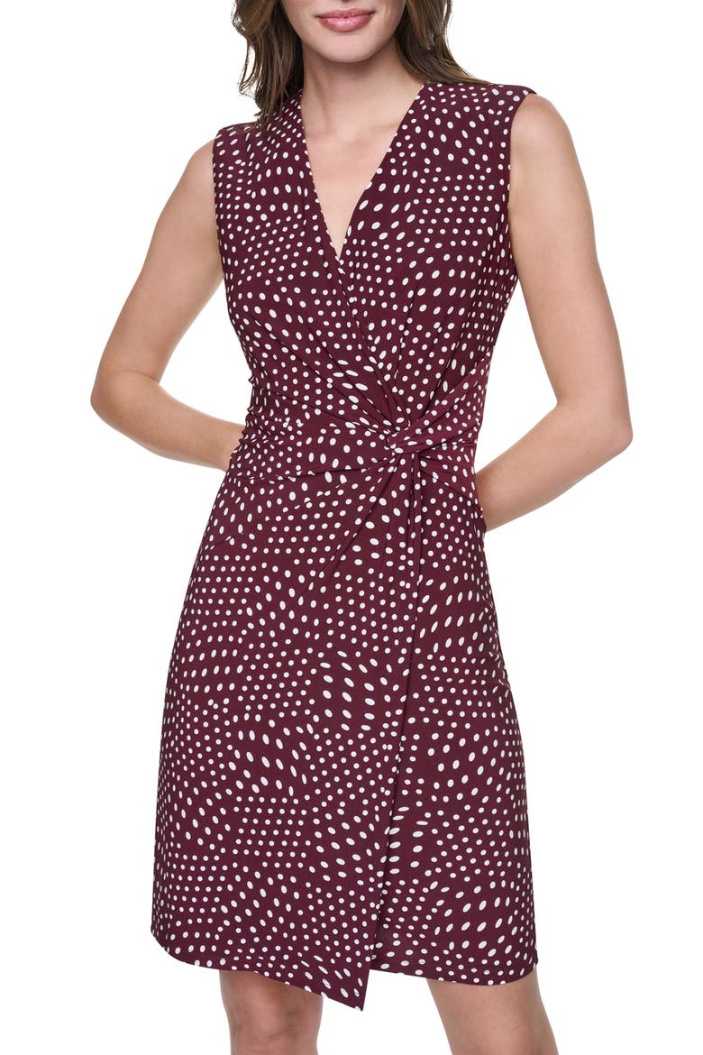 Sleeveless Surplice Dress, Alternate, color, BURGNDY/ CO