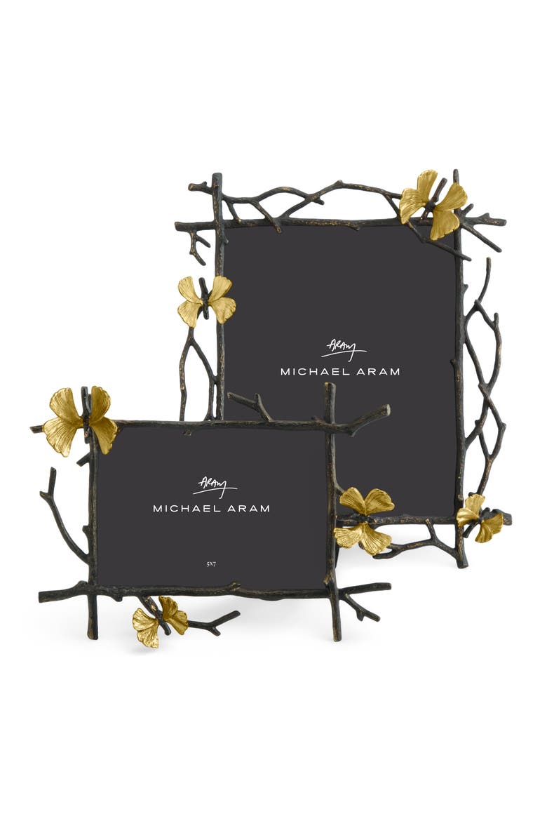 Butterfly Ginkgo 8 x 10-Inch Picture Frame, Alternate, color, BLACK/ GOLD