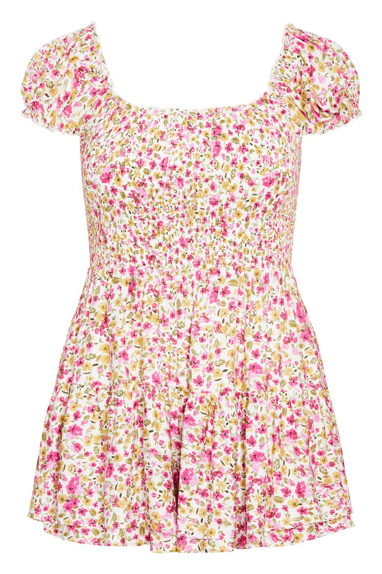 Floral Print Romper, Alternate, color, SWEET PEA