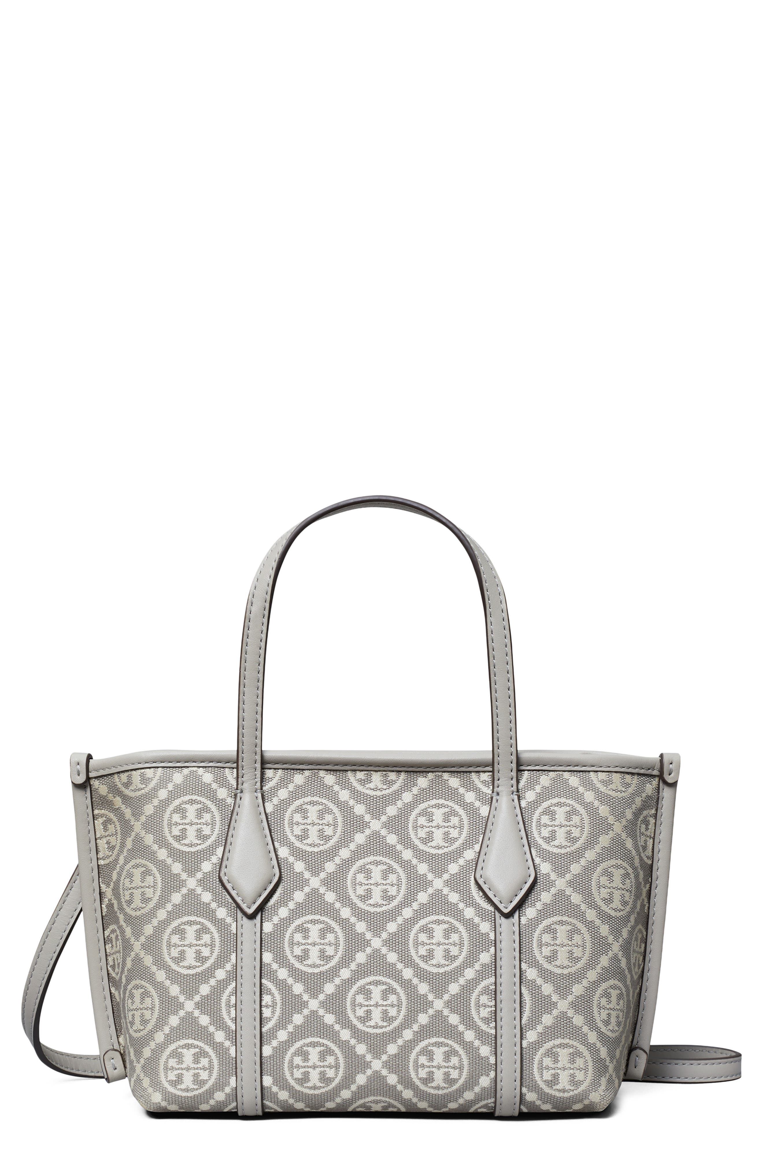 Tory Burch Mini Perry T Monogram Jacquard Tote, Main, color, 