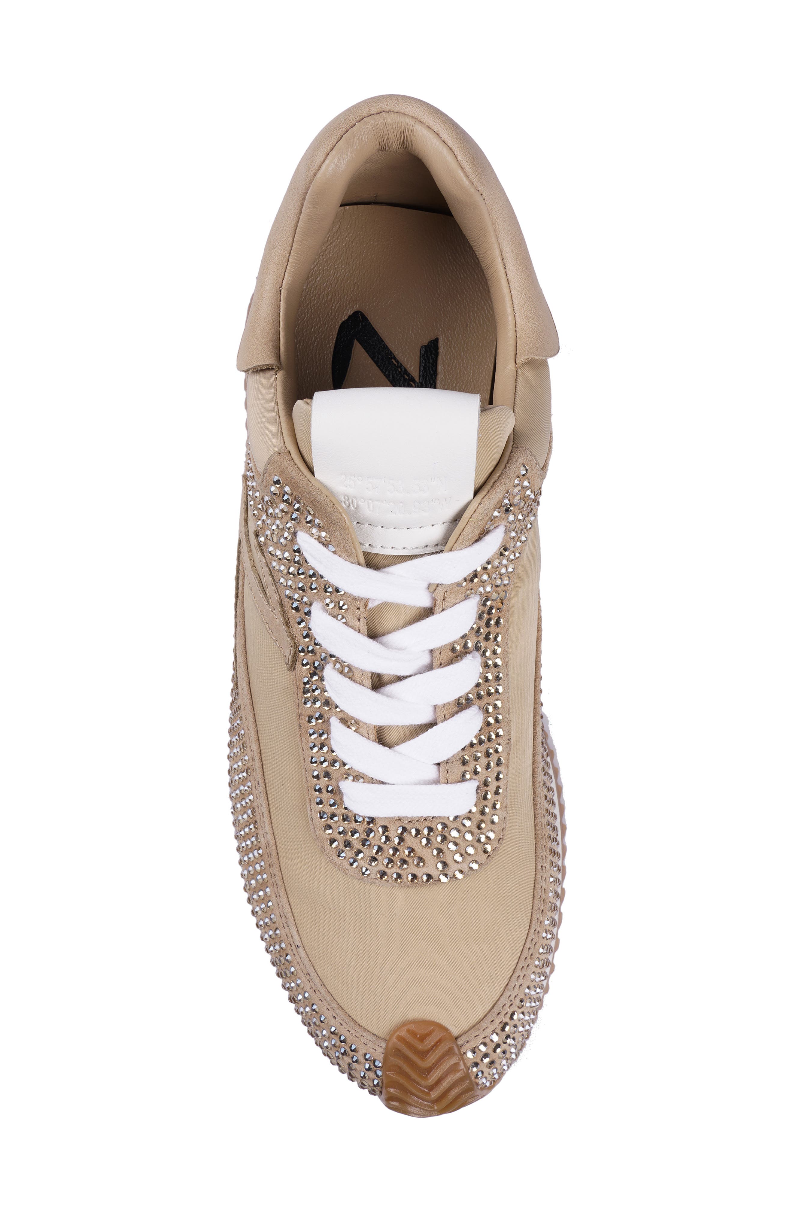 Freya Rhinestone Sneaker, Alternate, color, BEIGE SUEDE