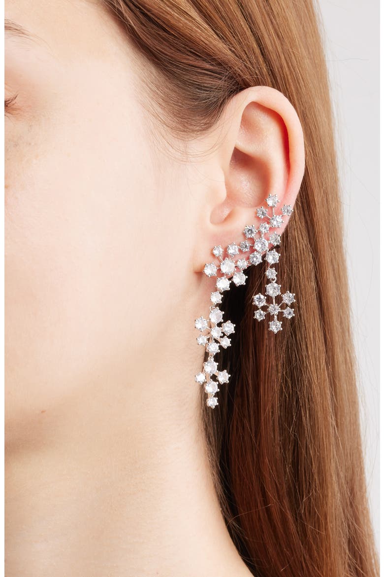 Climber Drop Earrings, Alternate, color, GOLD/ CUBIC ZIRCONIA