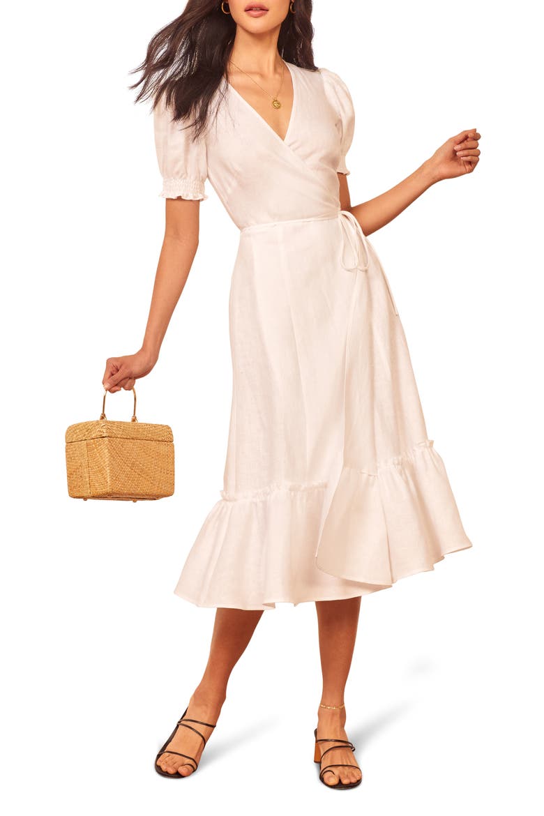 Veronika Midi Dress, Main, color, WHITE