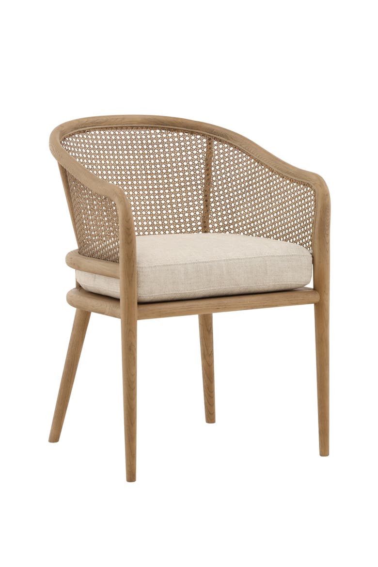 Kendrix Cane Back Linen Dining Chair, Main, color, Beige