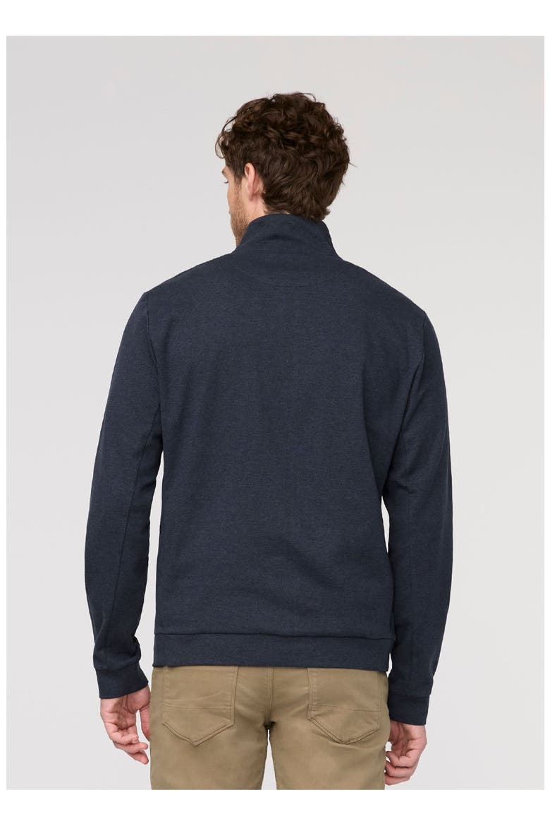 Performance Flannel Quarter Zip, Alternate, color, Heather-Navy