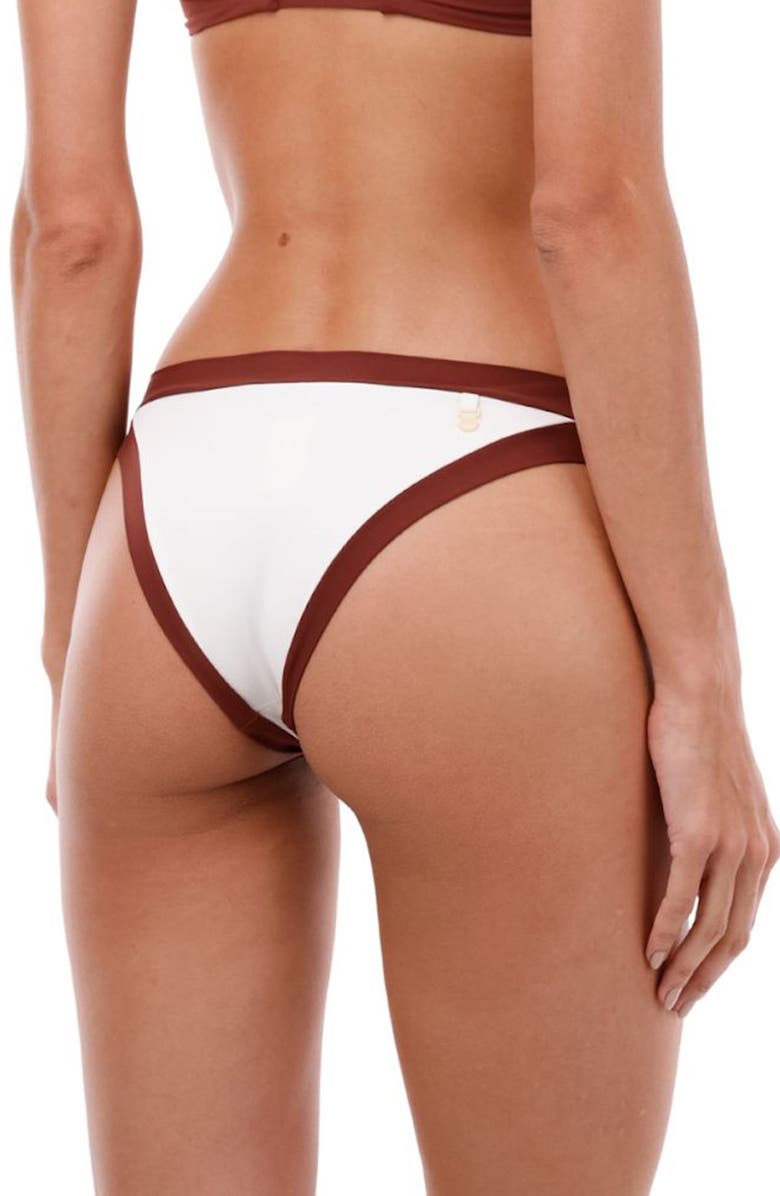 MALAI Barn Side Cutout Bikini Bottoms, Alternate, color, Barn Red Color Blend