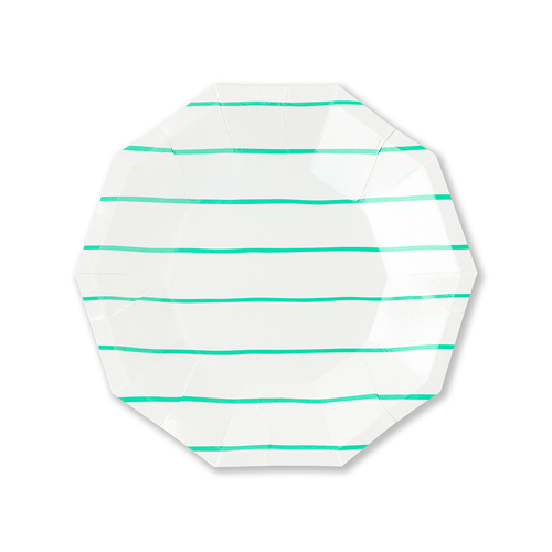 Daydream Society Frenchie Striped Small Plates In Clover