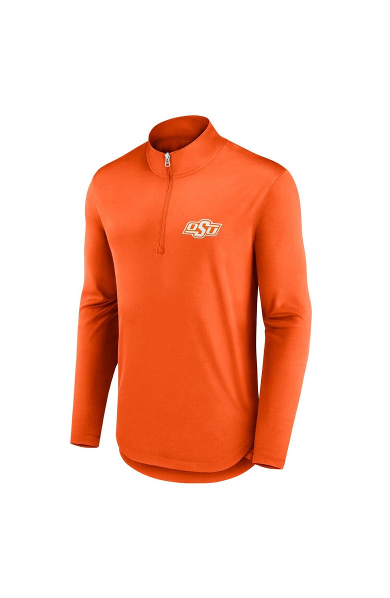 FANATICS Men's Fanatics Branded Orange Oklahoma State Cowboys Quarterback Mock Neck Quarter-Zip Top, Alternate, color,