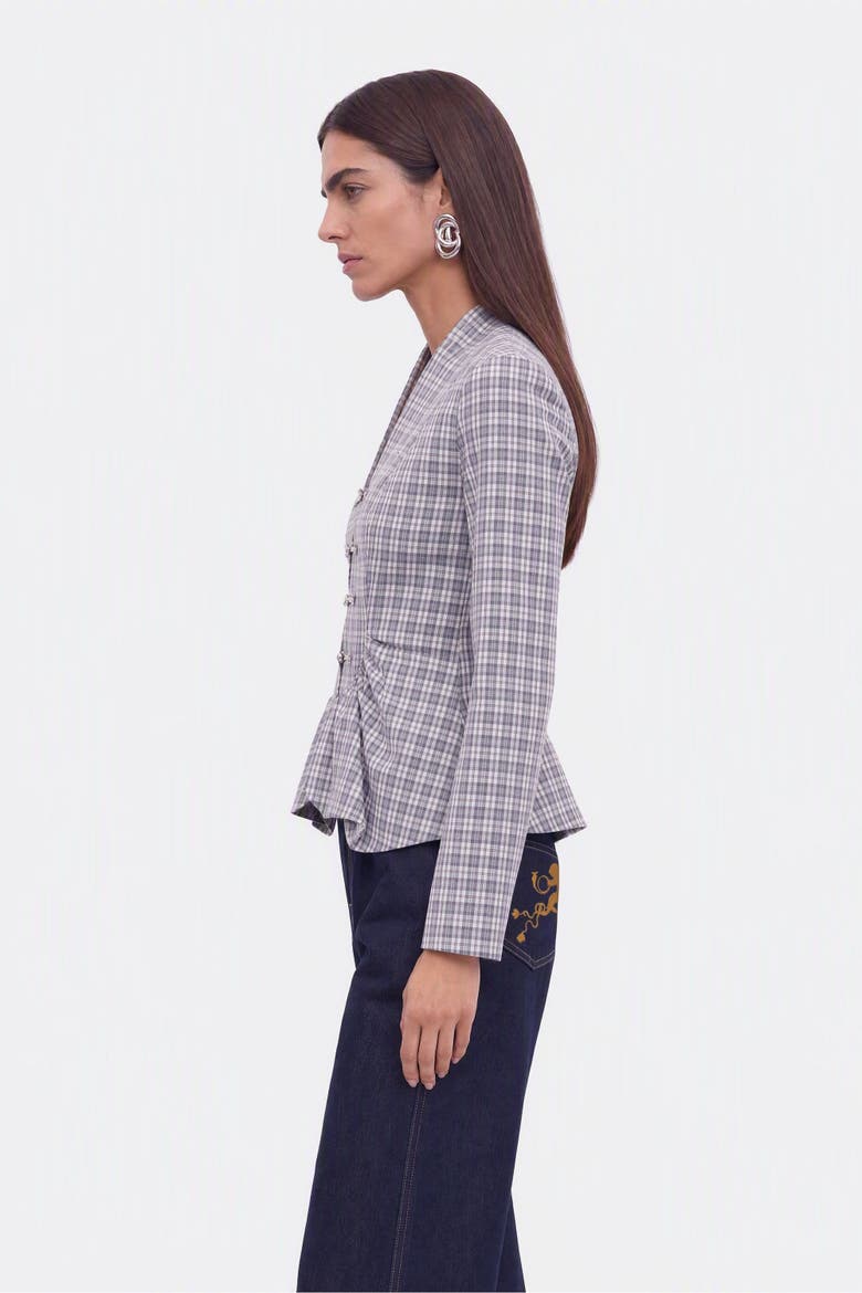 Cotton Blouse, Alternate, color, Navy