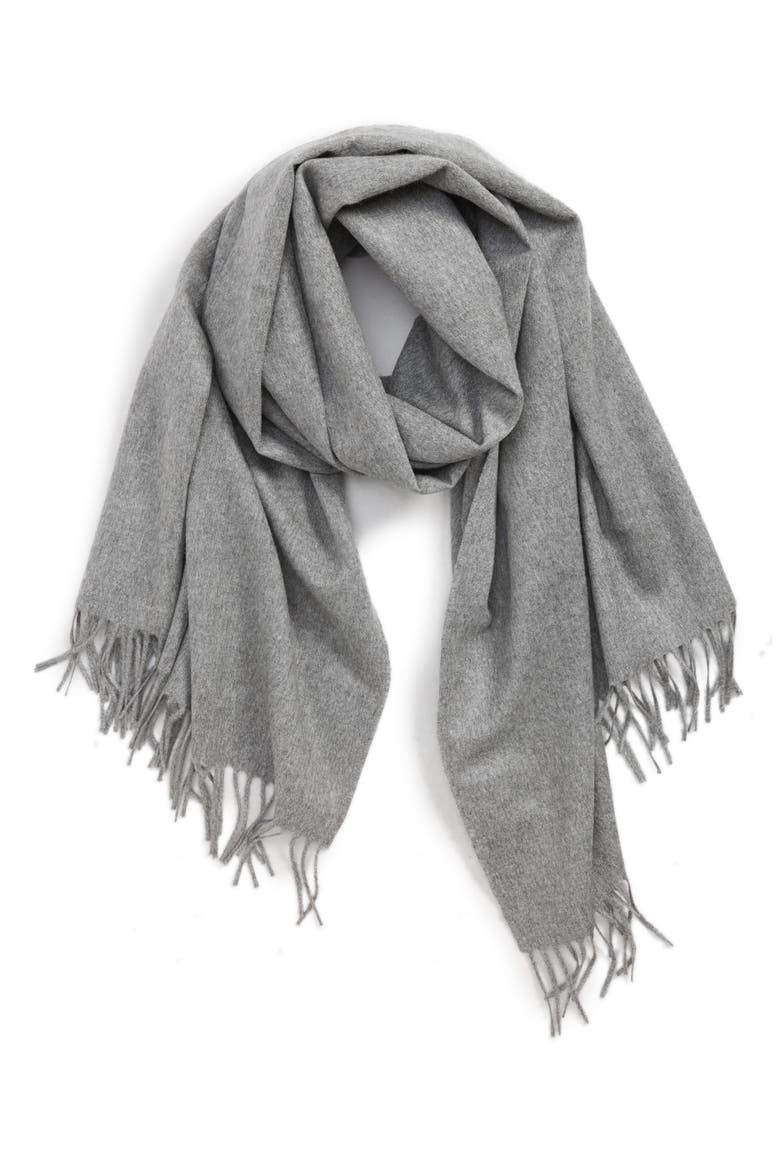 Cashmere Scarf, Main, color, LIGHT GREY
