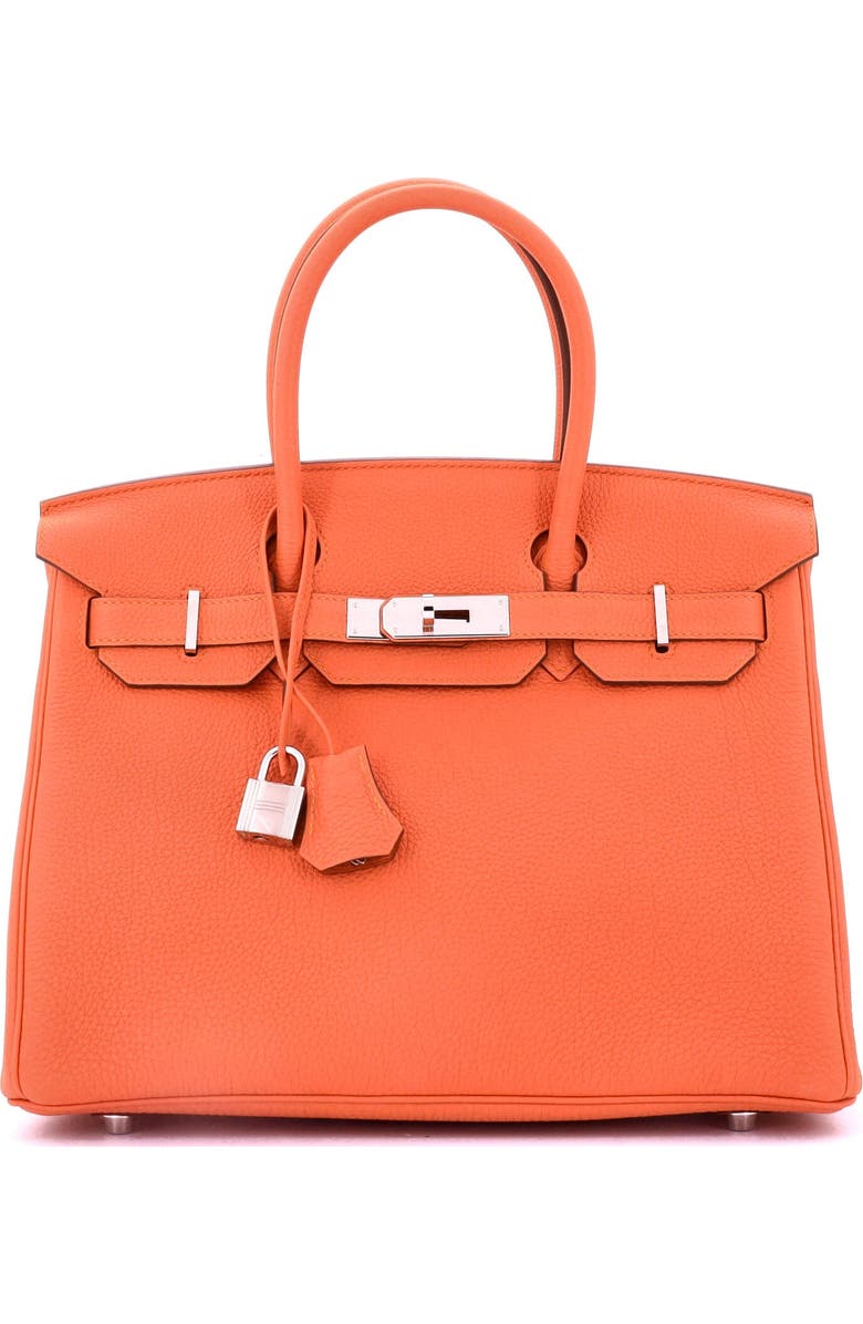 Pre-Owned Hermes Birkin Handbag Orange Togo with Palladium Hardware 30, Main, color, Feu