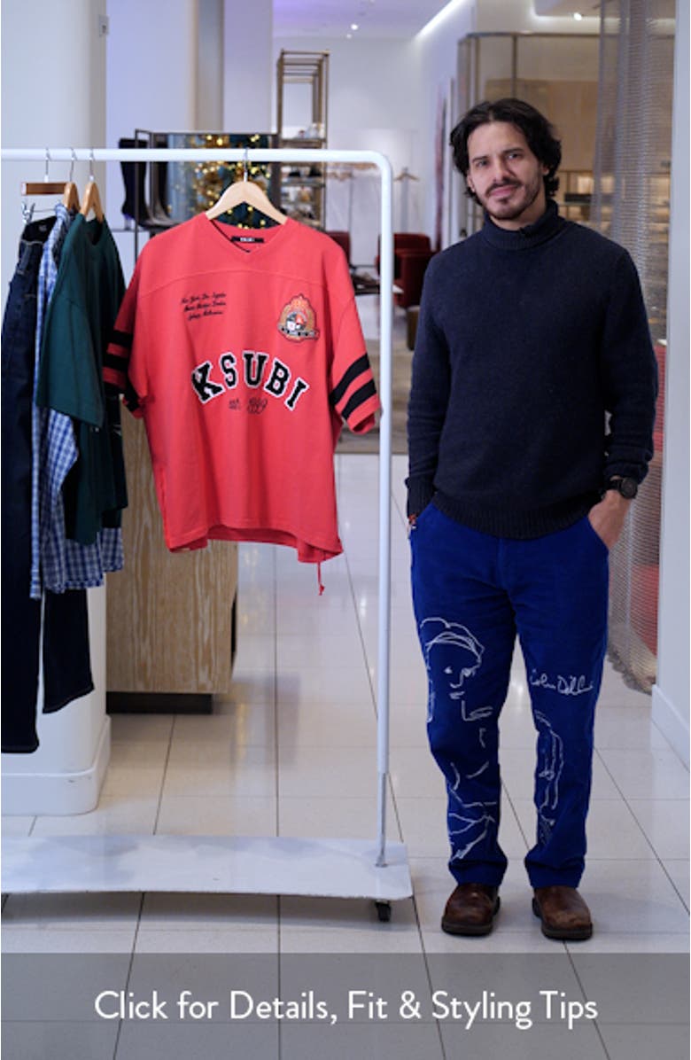 Duke Embroidered Cotton Jersey V-Neck T-Shirt, sales video thumbnail