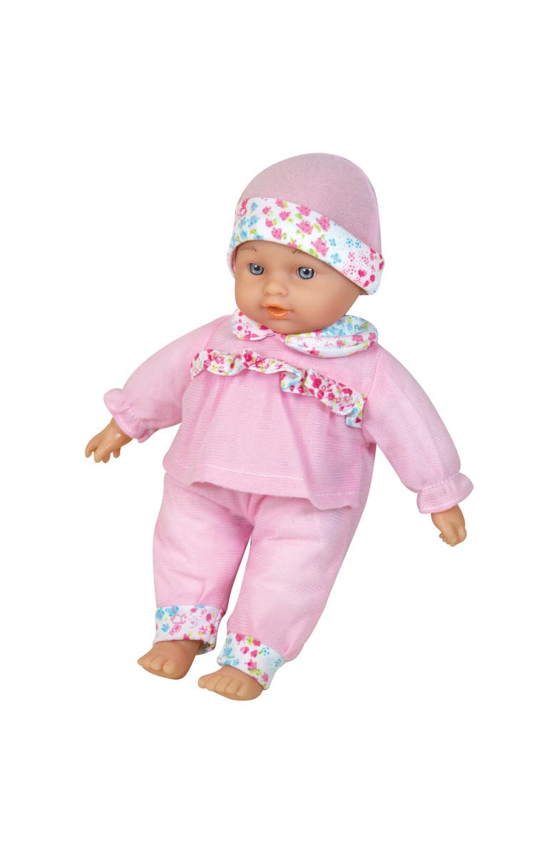 Lissi 11 Inch Talking Baby Doll, Pink & Blue Floral Outfit & Cap, 6 Sounds, Alternate, color, Multicolored