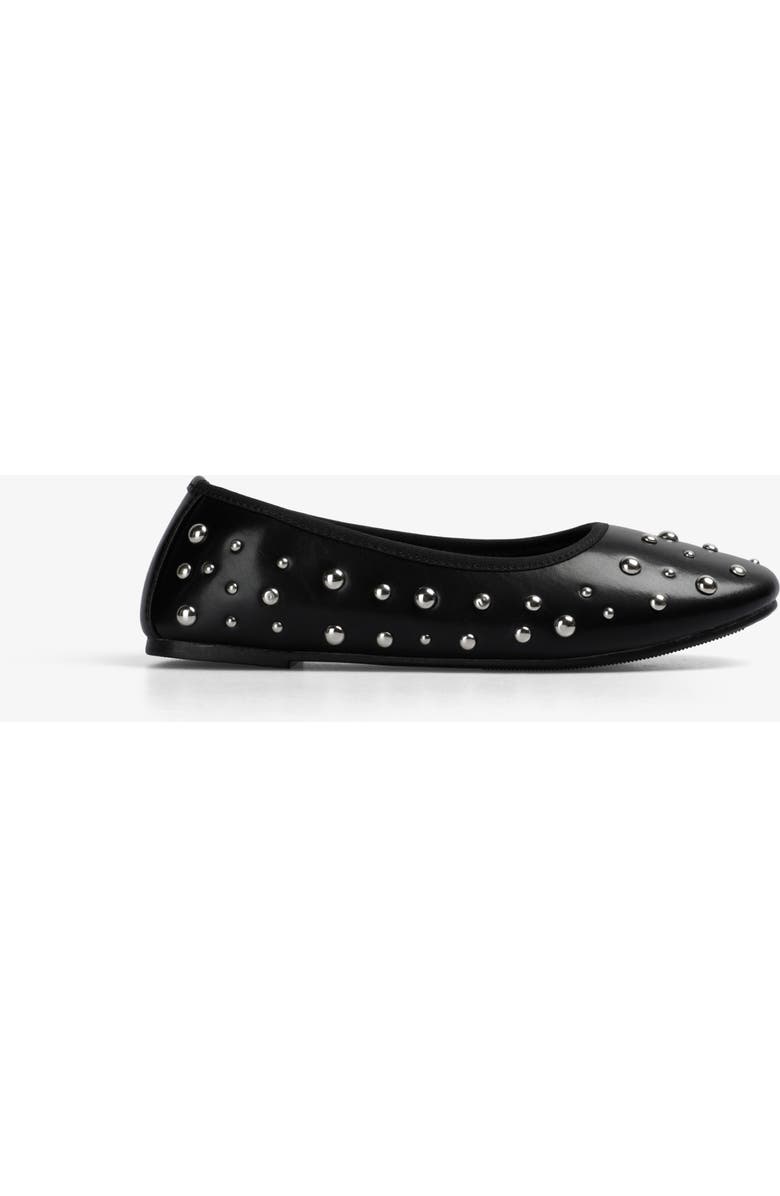 Scalpers Studs Ballet Shoes Girls, Alternate, color, Black
