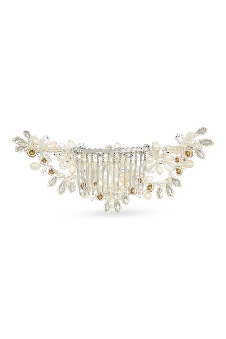 Caressa Halo Comb (Nordstrom Exclusive), Alternate, color, SILVER/ FRESHWATER PEARL