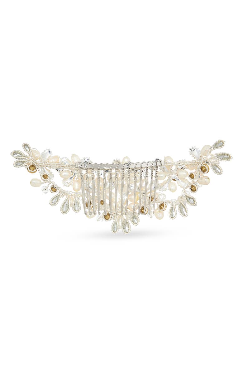 Brides & Hairpins Caressa Halo Comb, Alternate, color, Silver/ Freshwater Pearl