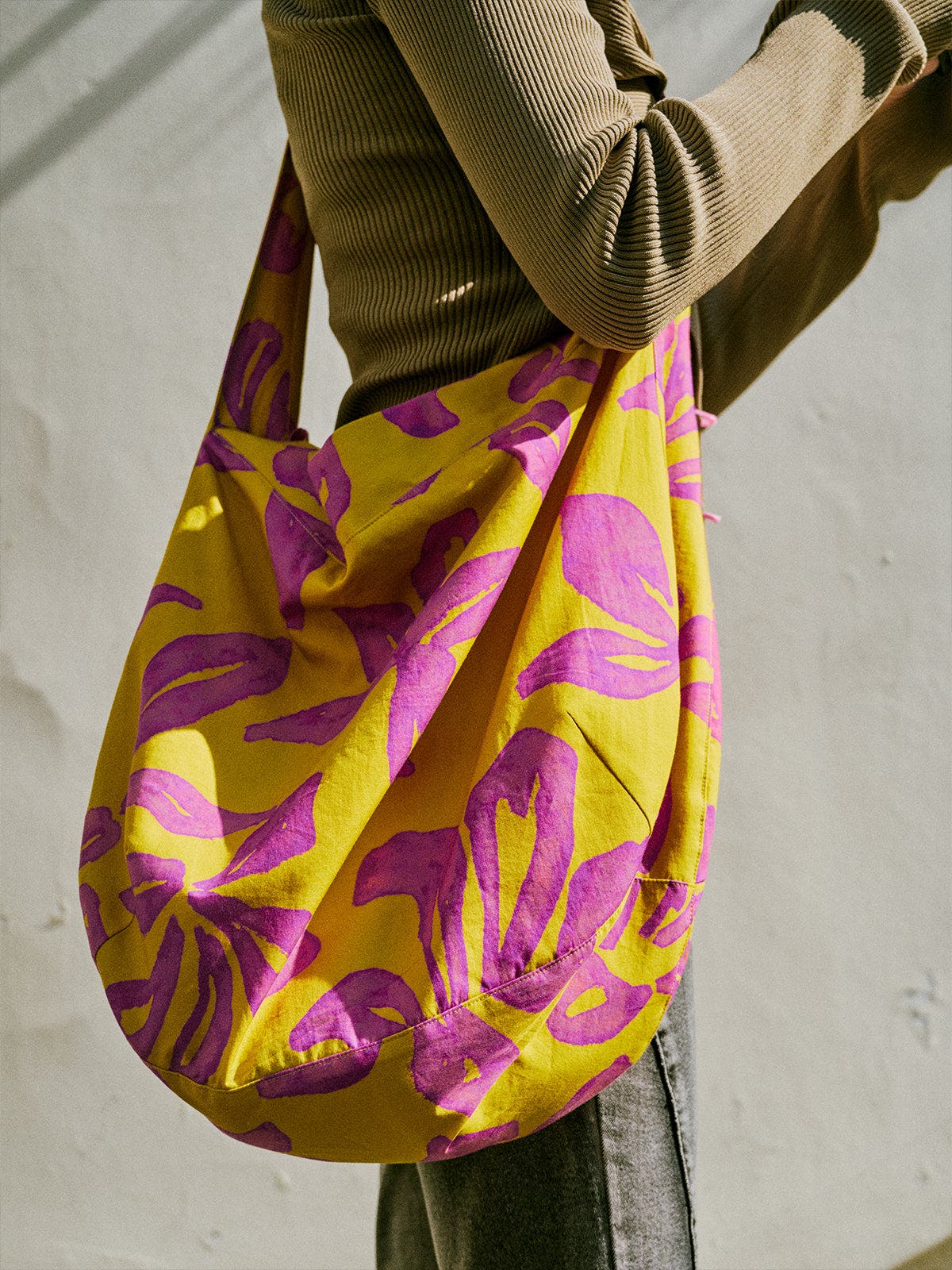 Lost Pattern NYC "Tropical Bliss" Hobo Crossbody Bag, Alternate, color, Golden Hour