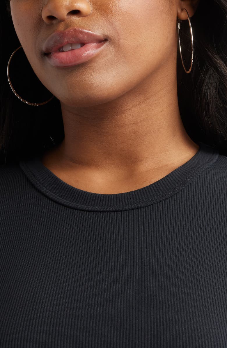 BP. Compact Rib Crop Baby Tee, Alternate, color, Black Night