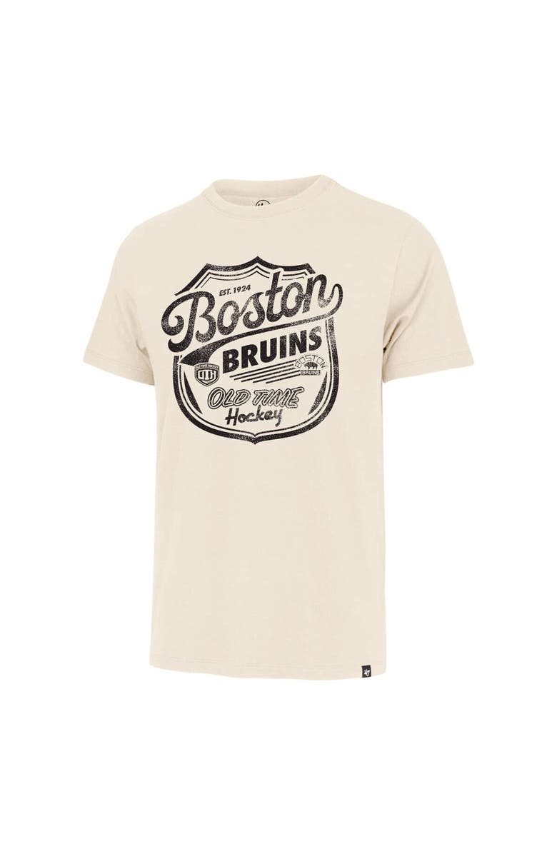 '47 Men's '47  Cream Boston Bruins Poke Check Franklin T-Shirt, Alternate, color, Cream