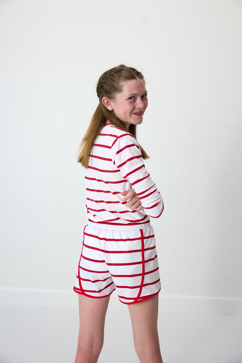 Girls Long Sleeve Practice Tee, Alternate, color, Red Stripe
