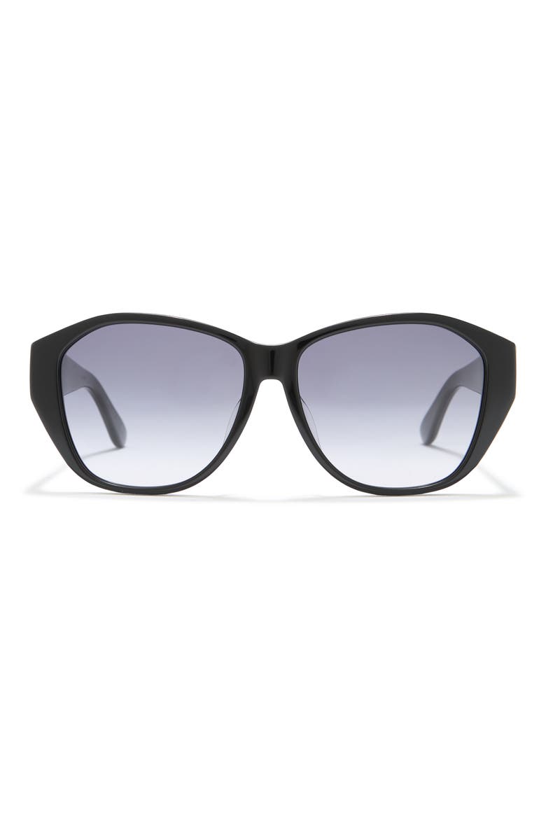 57mm Oval Sunglasses, Main, color, BLACK BLACK GREY