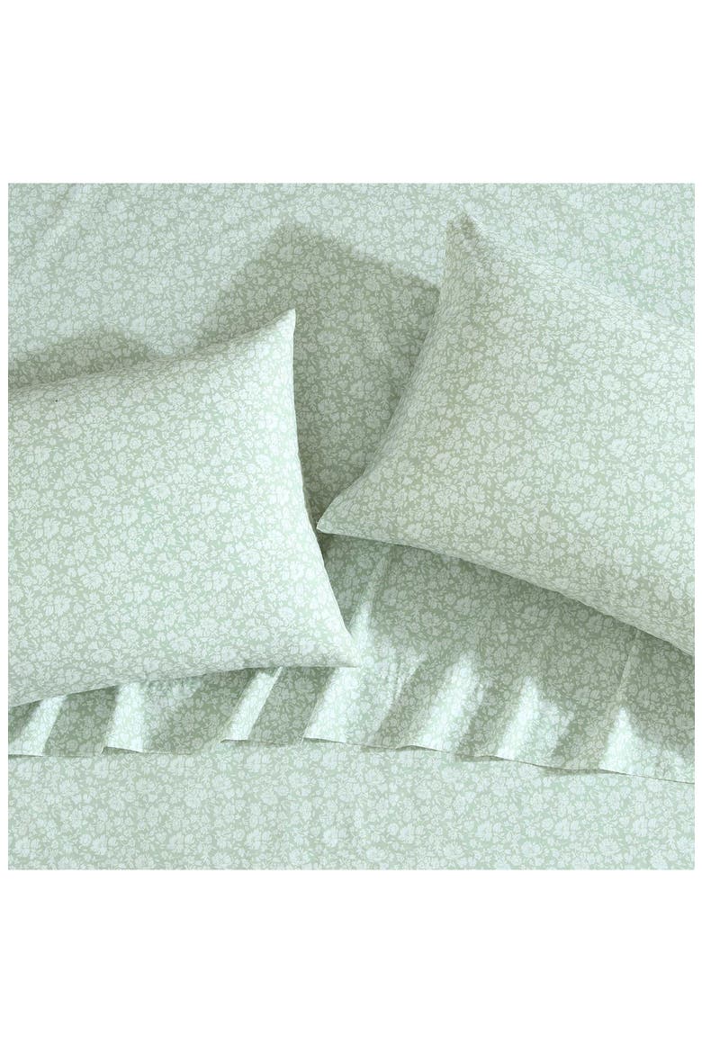 Heirloom Ditsy 200 Thread Count Cotton Percale Sheet Set, Alternate, color, GREEN