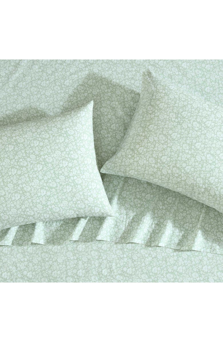 Laura Ashley Heirloom Ditsy 200 Thread Count Cotton Percale Sheet Set, Alternate, color, Green