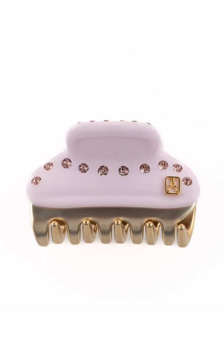 Alexandre de Paris Vendome Small Rose Crystal Hair Claw Clip, Main, color, Pink