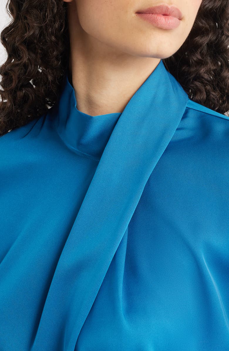 Elie Tahari The Jaden Stretch Silk Shirt, Alternate, color, Blue Stone