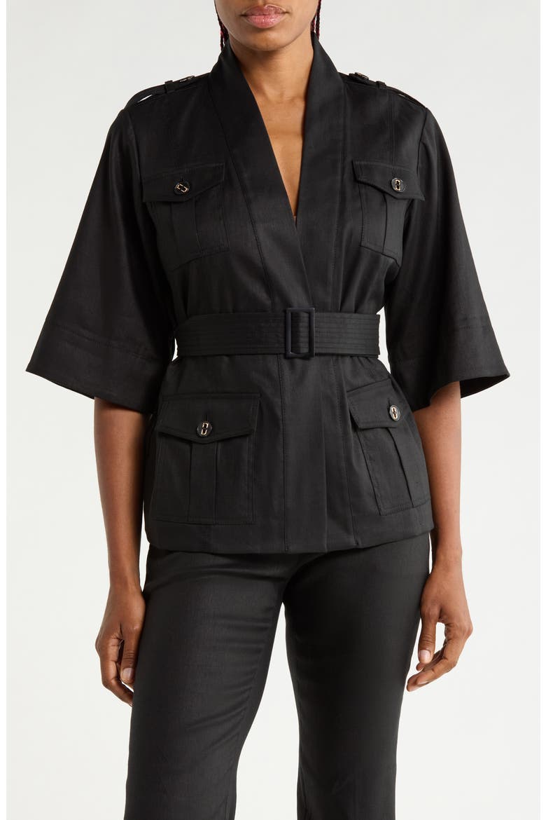 Shelby Linen Blend Jacket, Main, color, BLACK