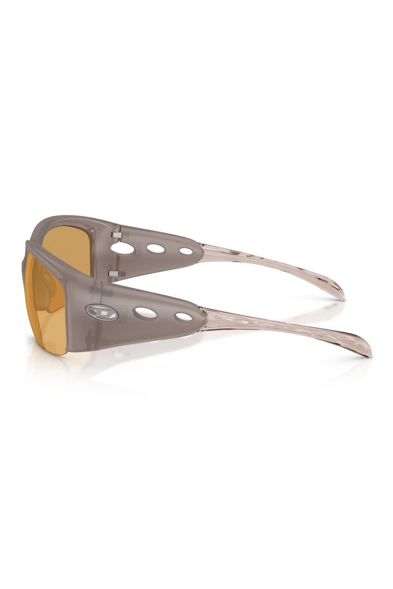 62mm Oversize Mirrored Pillow Sunglasses, Alternate, color, MILKY MATTE / DARK GREY MIRROR