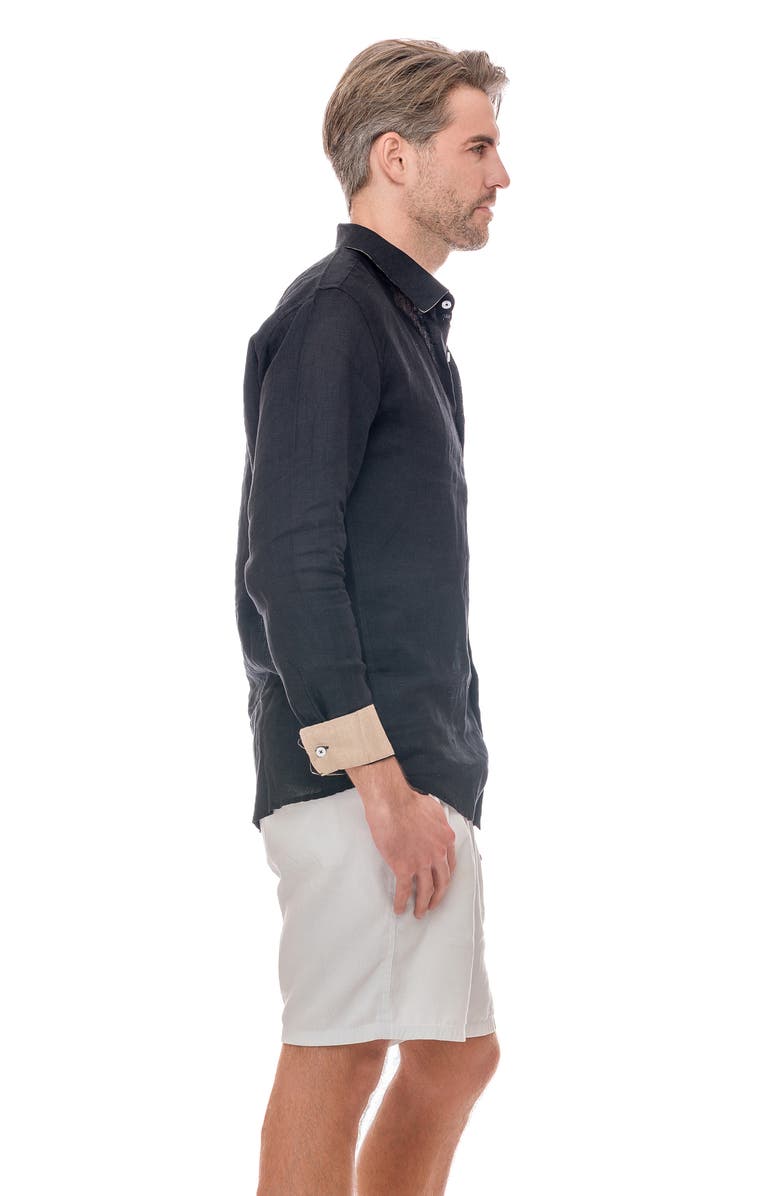 RANEES Linen Button-Up Shirt, Alternate, color,