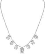 CZ by Kenneth Jay Lane Emerald Cut Cubic Zirconia Charm Necklace