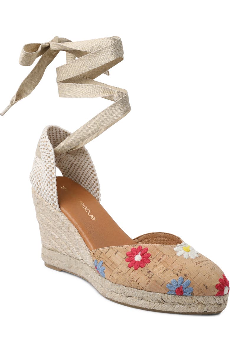 André Assous Ensley Embroidered Espadrille Wedge Sandal, Main, color,