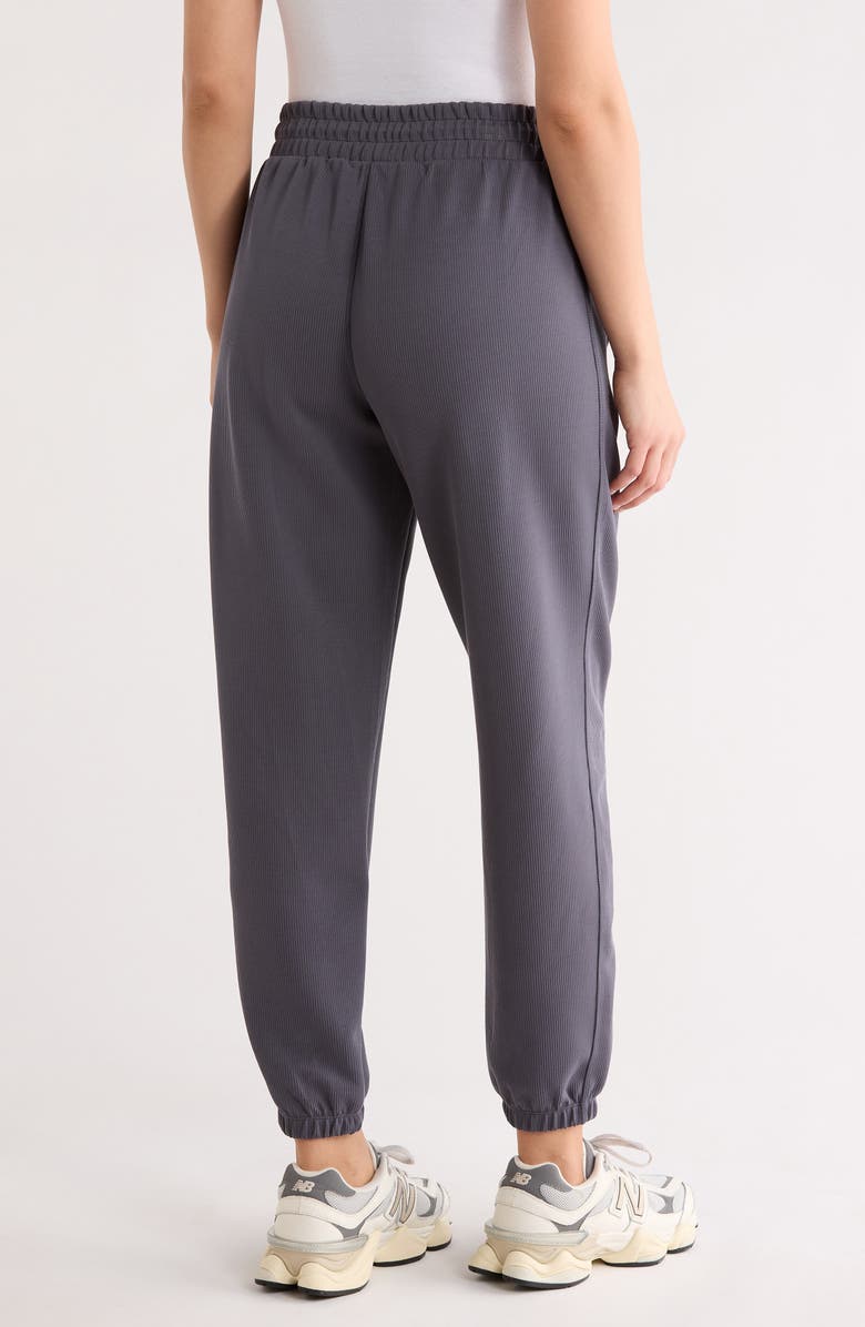 DKNY Rib Mid Rise Joggers, Alternate, color, Turbulence