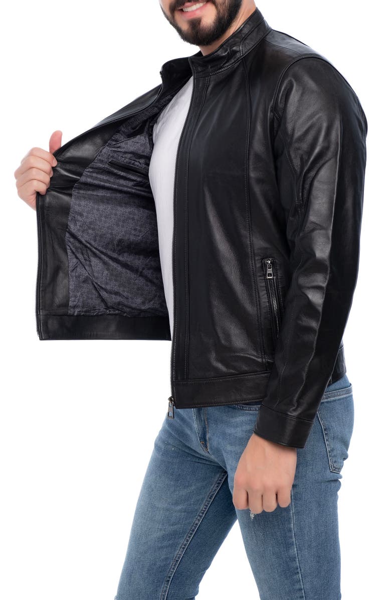 VELLAPAIS Smooth Leather Jacket, Alternate, color, Black