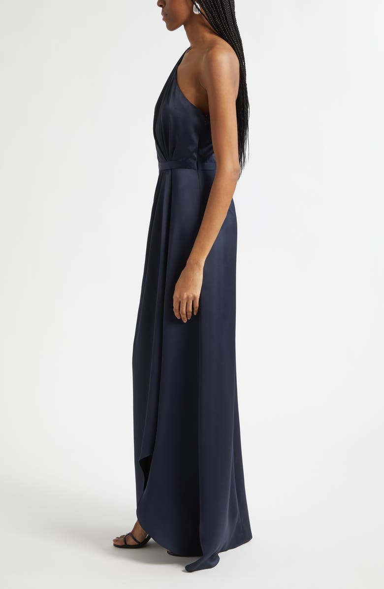 Ramy Brook Opal One-Shoulder Single Long Sleeve Satin Gown, Alternate, color, 