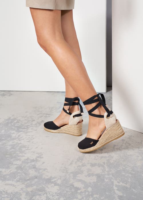 Viscata Gava Canvas Espadrille Wedges In Black